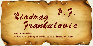 Miodrag Frankulović vizit kartica